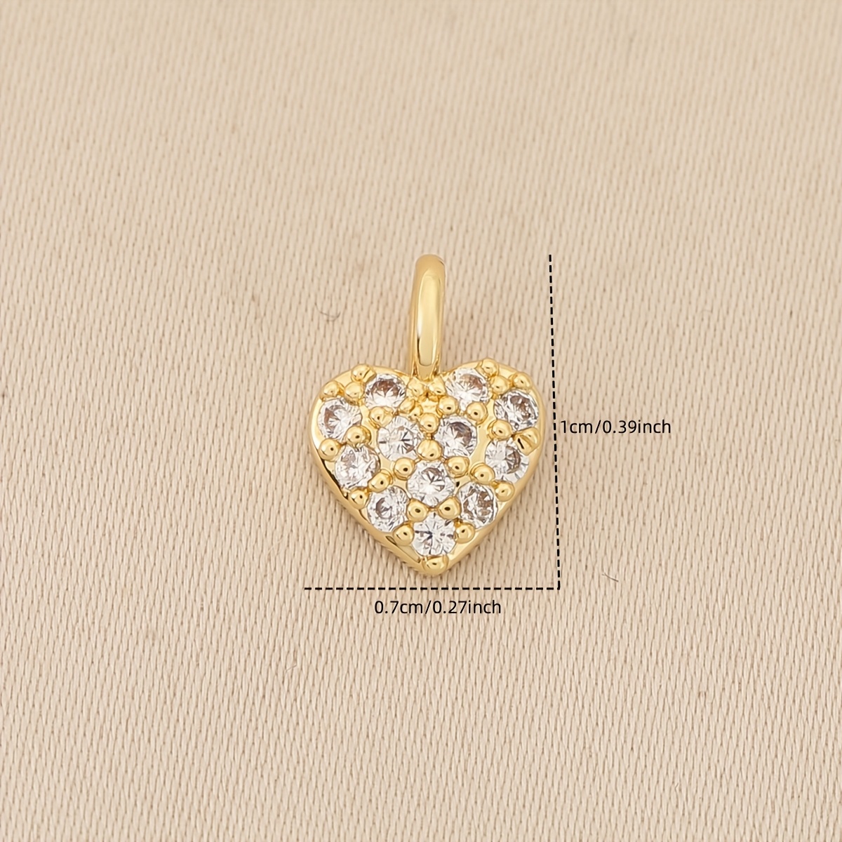 10pcs Exquisite Copper Zirconia-Inlaid Heart Pendants for DIY Charms
